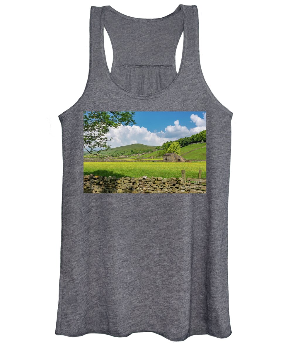 Uk Women's Tank Top featuring the photograph Gunnerside Meadows, Swaledale by Tom Holmes Photography