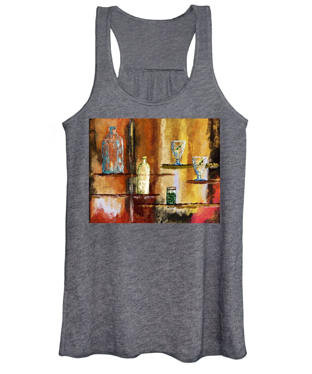 Gin Women's Tank Top featuring the digital art Happy Hour by Ken Taylor