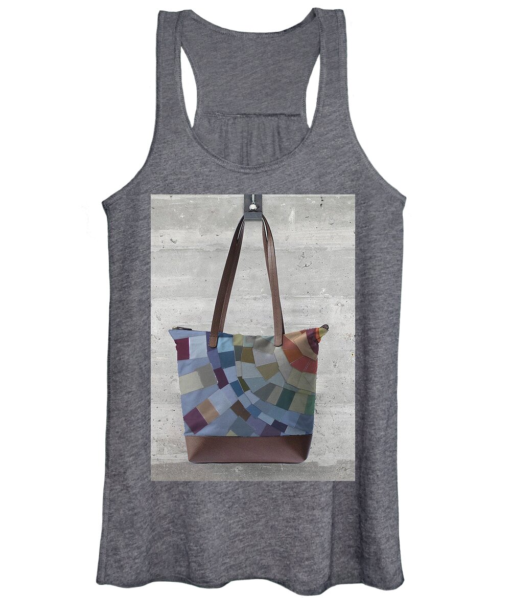  Women's Tank Top featuring the mixed media Harvest Sun Bag by Nancy Graham