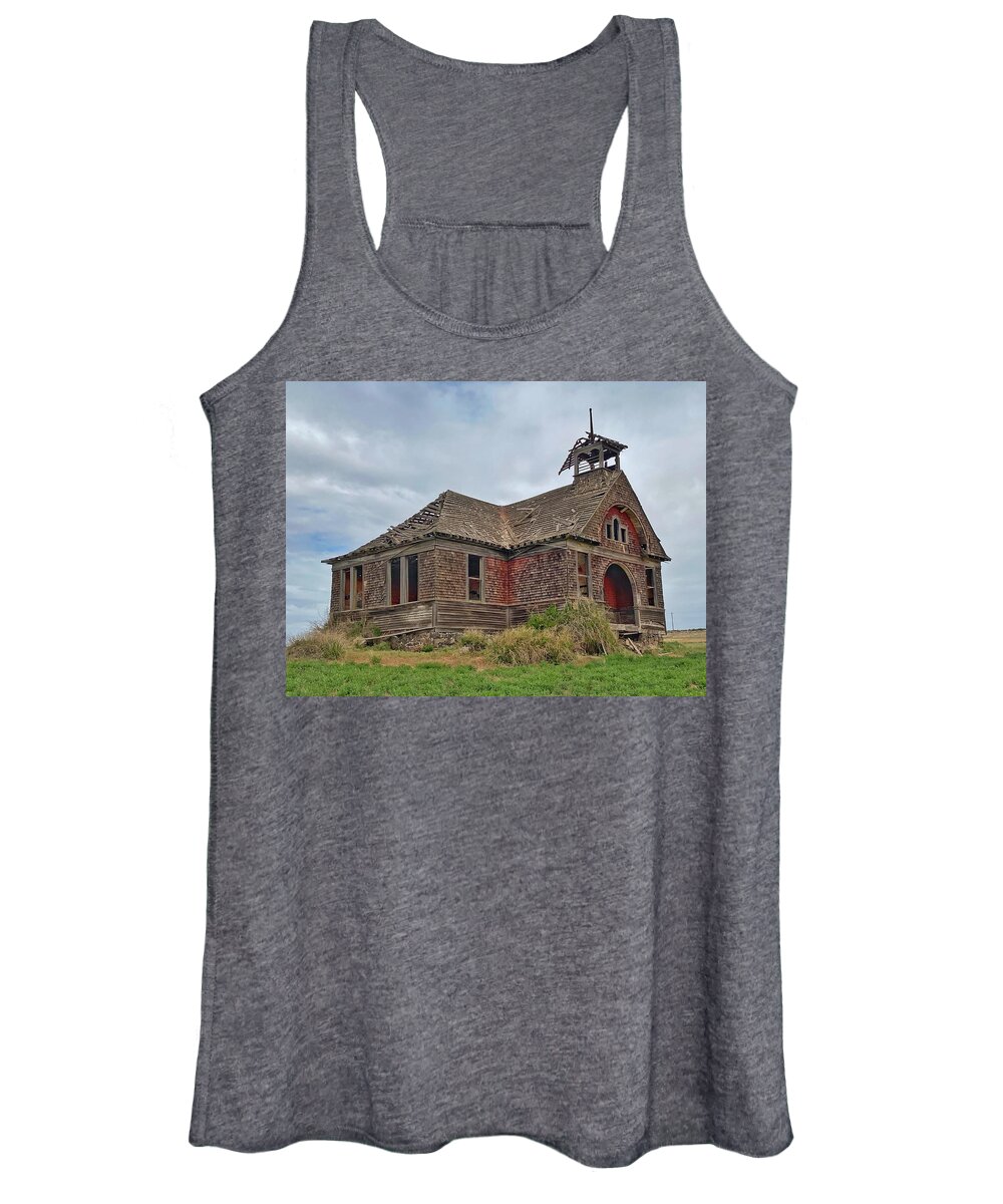 School Women's Tank Top featuring the photograph Haunted Govan Schoolhouse 1906 by Jerry Abbott