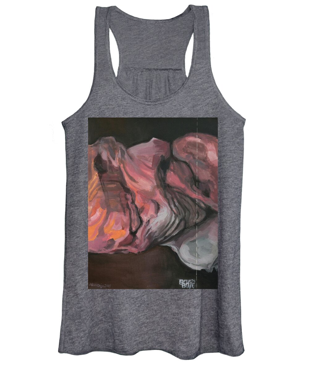 #portrait Women's Tank Top featuring the painting Head Study 76 by Veronica Huacuja