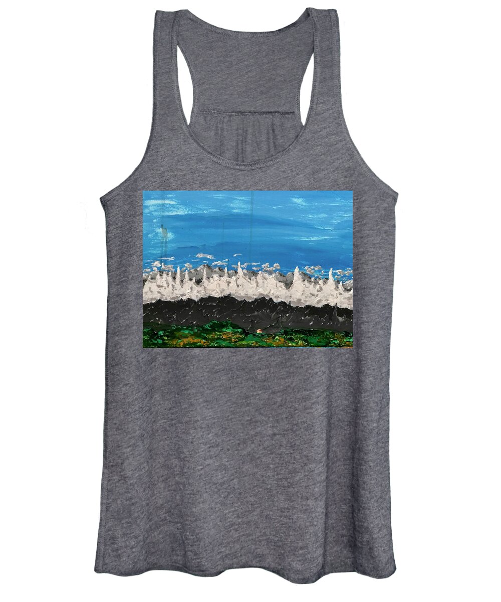 Mountains Women's Tank Top featuring the painting Herahr Vale by Bethany Beeler