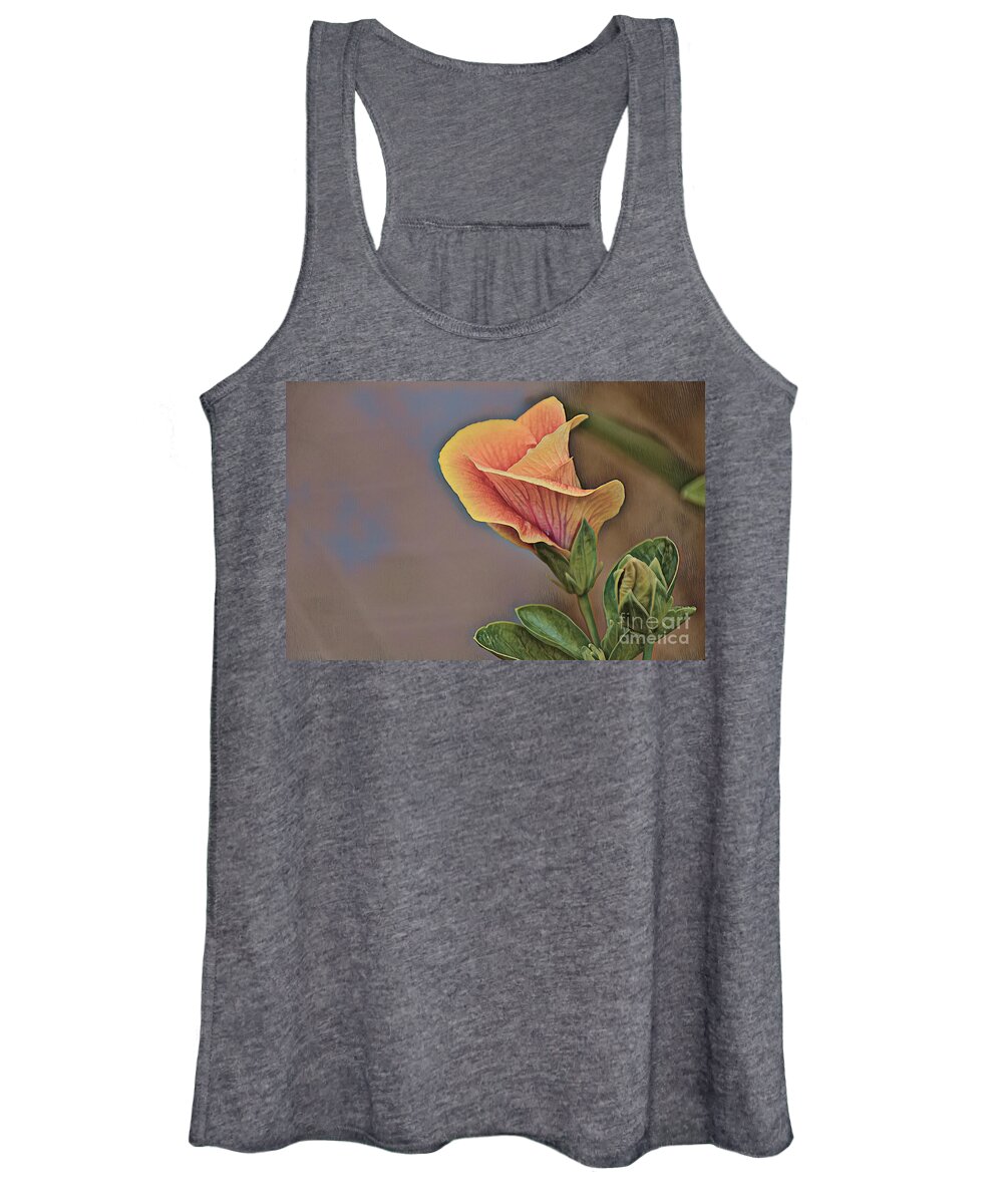 Floral Women's Tank Top featuring the photograph Hibiscus Bud by Diana Mary Sharpton