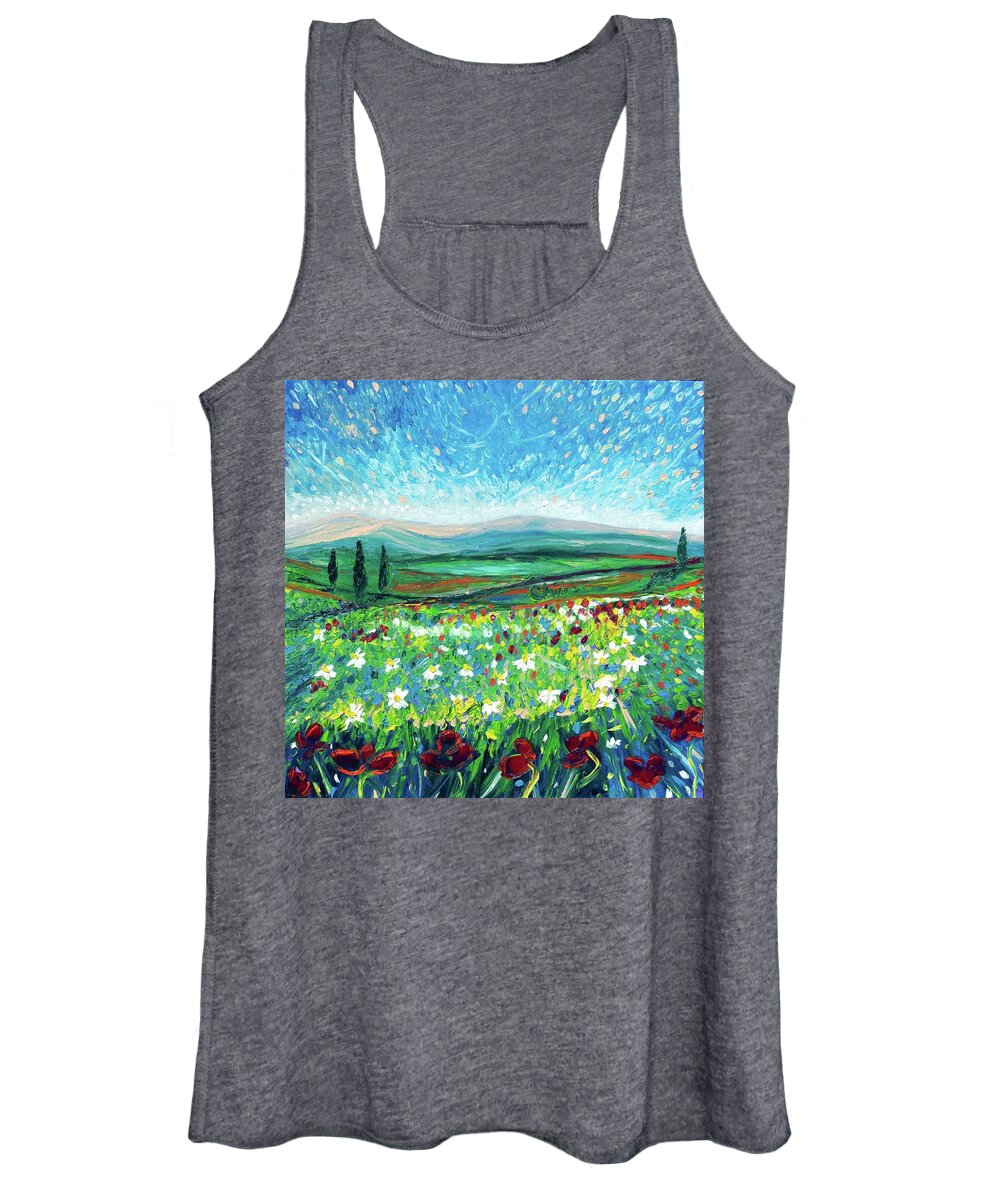 Nature Women's Tank Top featuring the painting Hidden grey by Chiara Magni