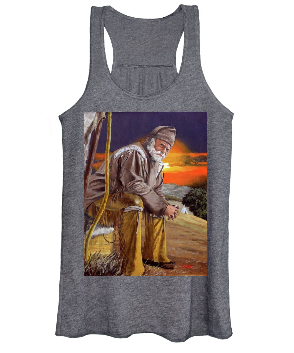 Mountain Man Women's Tank Top featuring the painting Hilltop by Todd Cooper