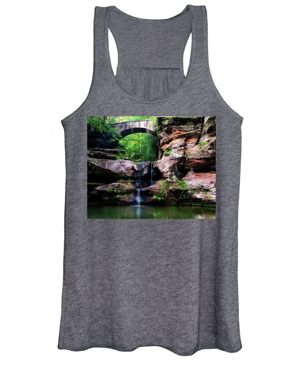 Waterfall Women's Tank Top featuring the photograph Hocking Hills Waterfall 1 by Flees Photos