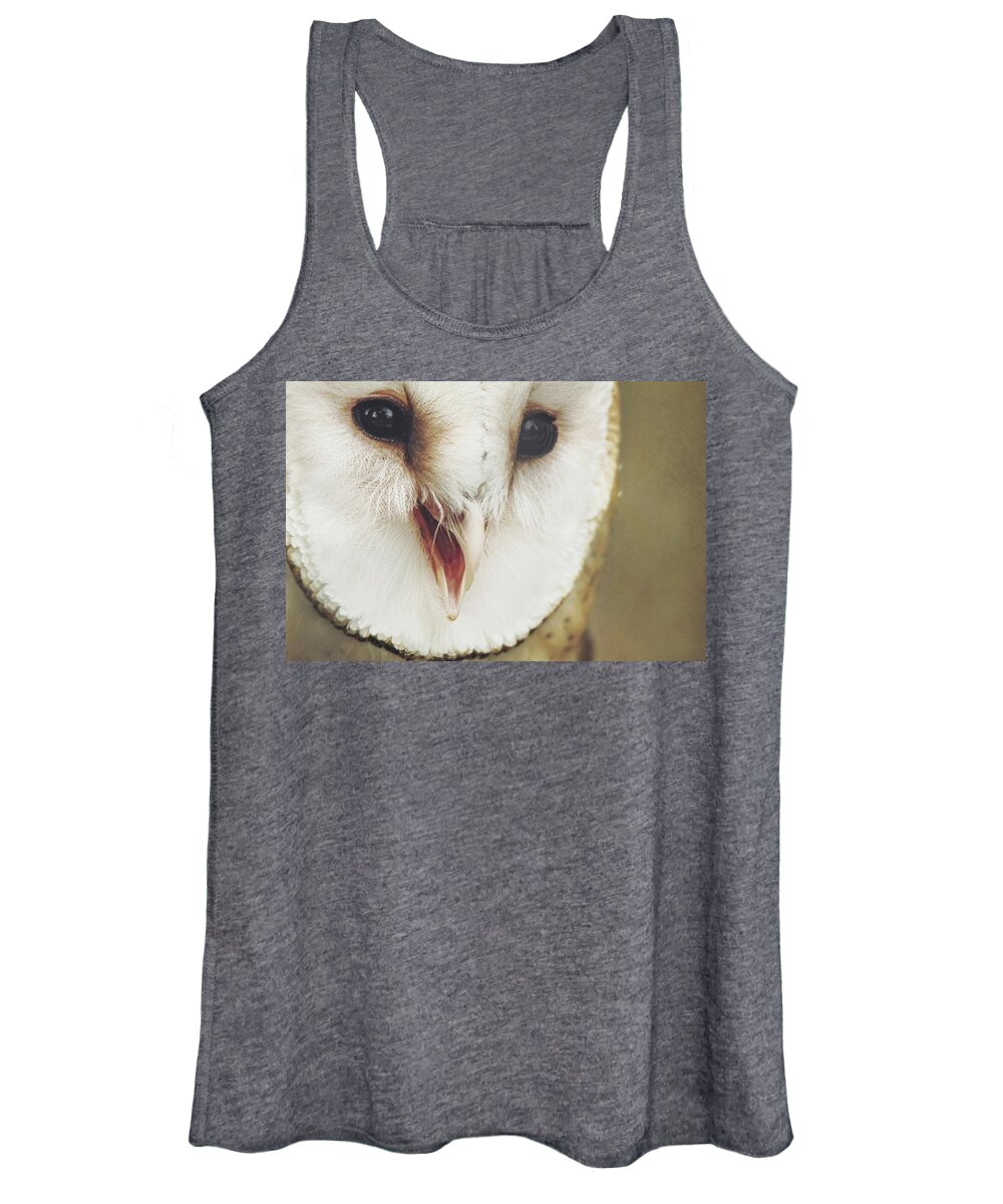 Hoot Women's Tank Top featuring the photograph Hoot I'm So Cute by Carrie Ann Grippo-Pike