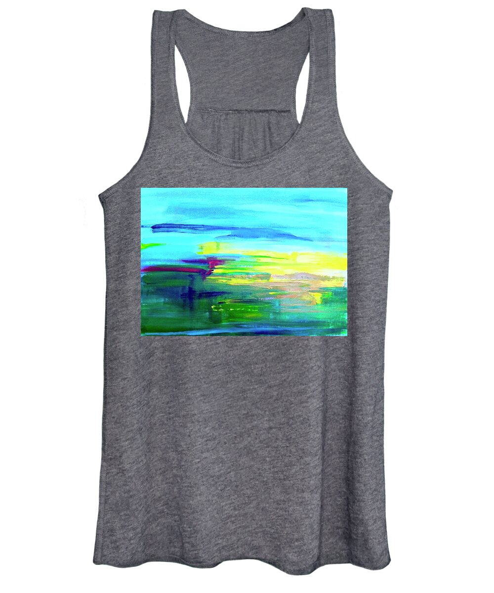 Landscape Women's Tank Top featuring the painting Hour Of Light by Alida M Haslett