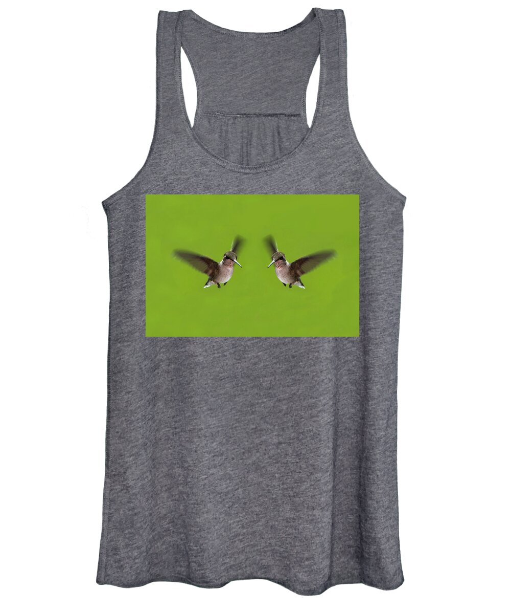 Hummingbird Women's Tank Top featuring the photograph Hummingbird Twins by Lieve Snellings