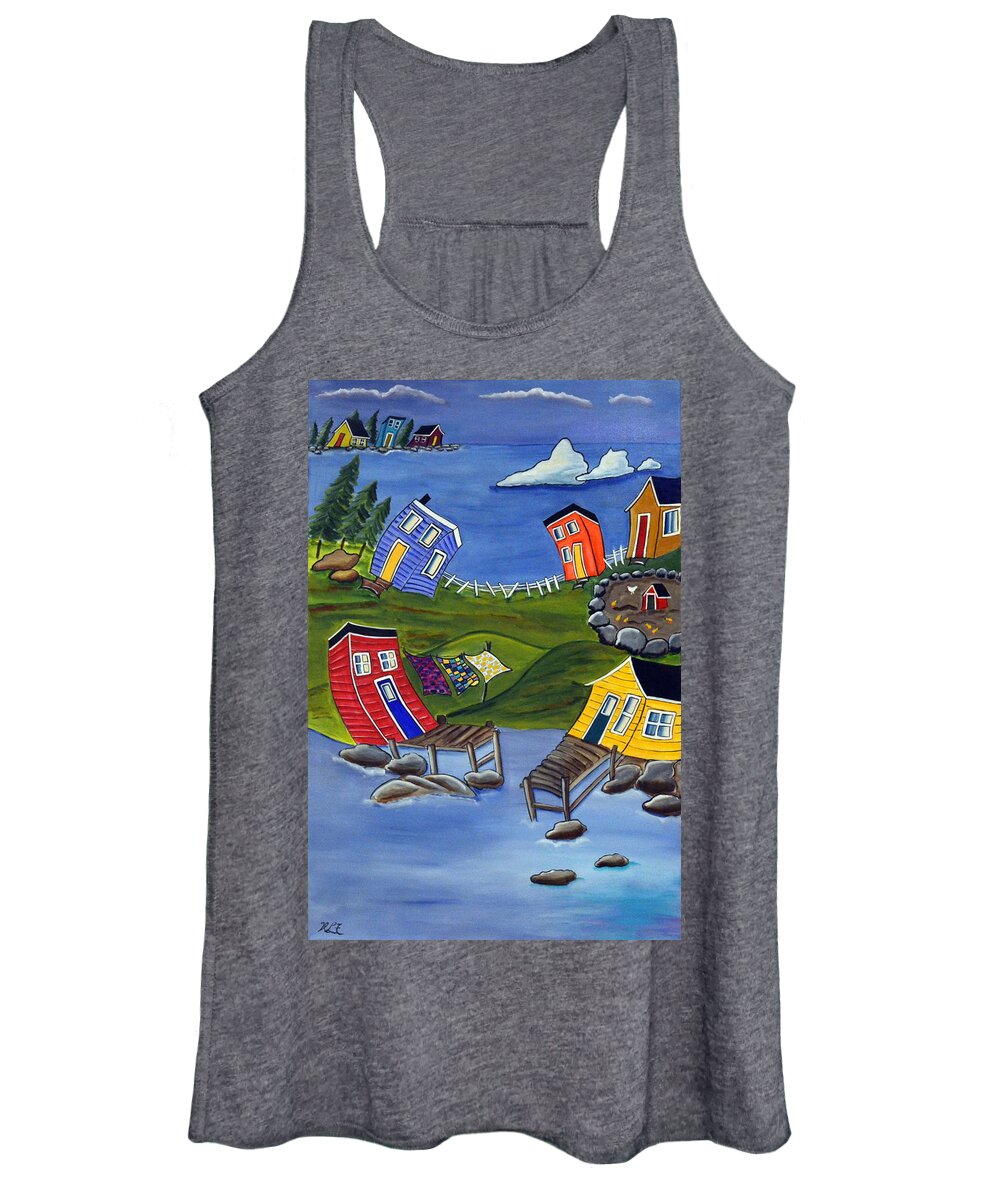 Icebergs Women's Tank Top featuring the painting Iceberg Alley by Heather Lovat-Fraser