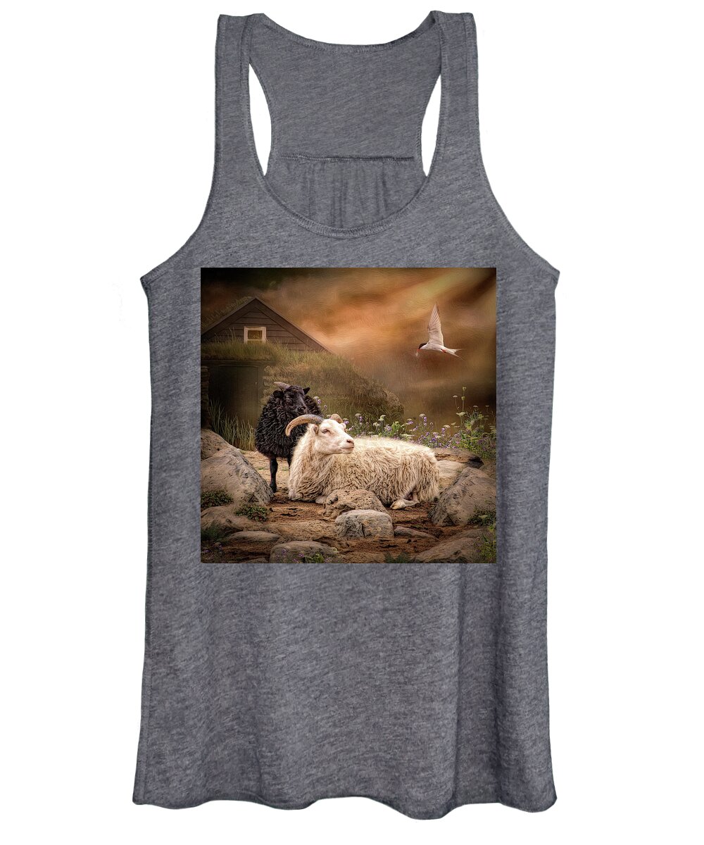 Icelandic Sheep Women's Tank Top featuring the digital art Icelandic Sheep by Maggy Pease