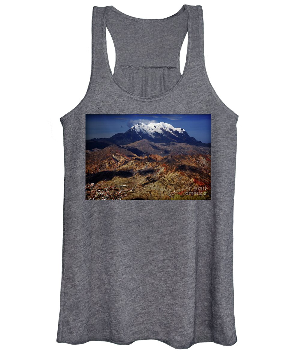 Illimani Women's Tank Top featuring the photograph Illimani by David Little-Smith