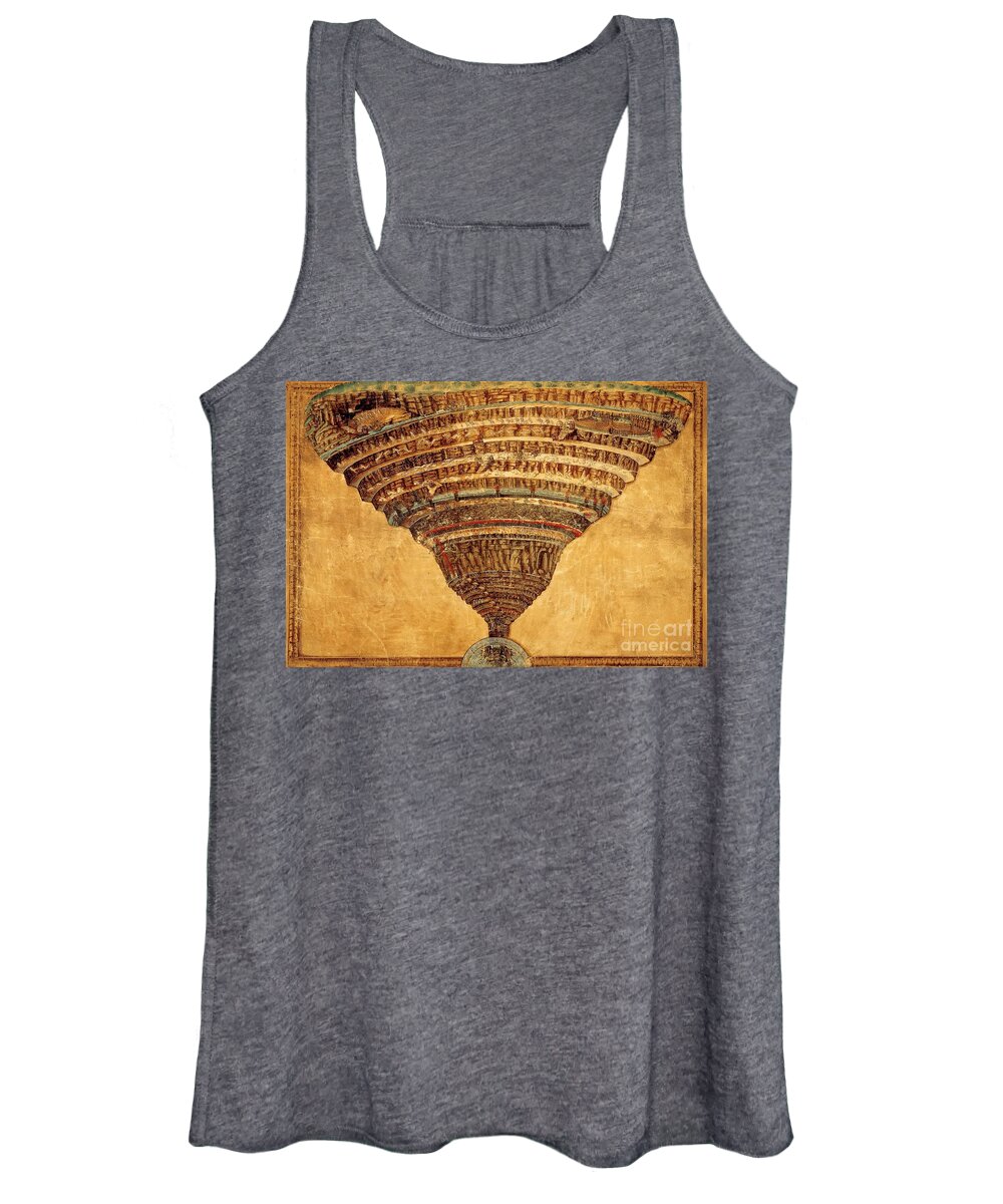 Botticelli Inferno Map Of Hell Women's Tank Top featuring the painting Inferno by Sandro Botticelli