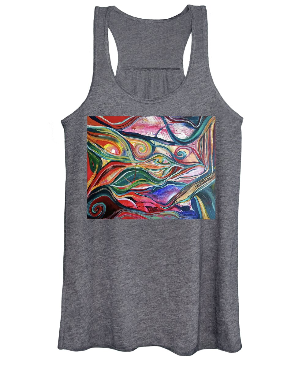 Abstract Women's Tank Top featuring the painting Inner Stream by Jackie Ryan