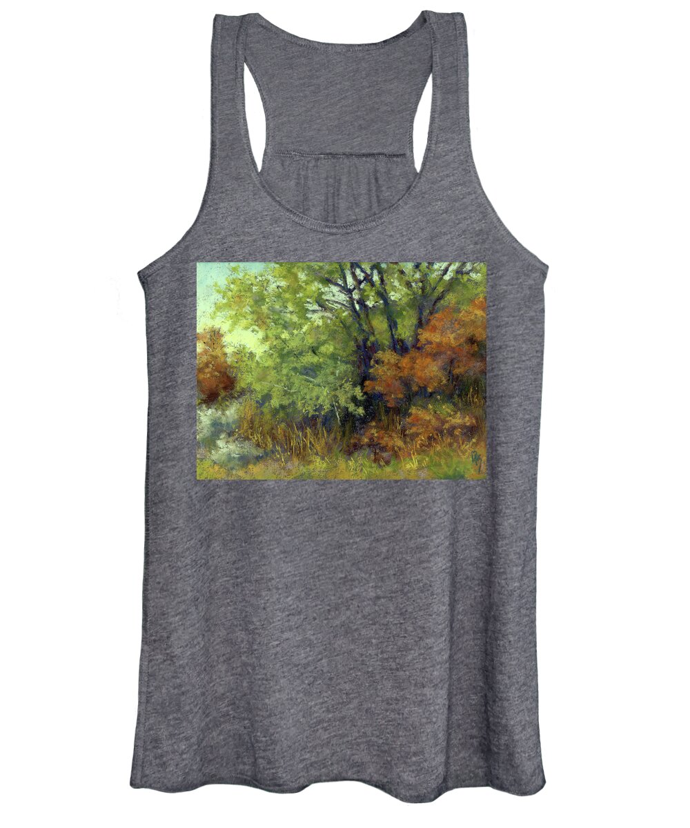 Landscape Women's Tank Top featuring the painting Intimate Autumn by David King Studio