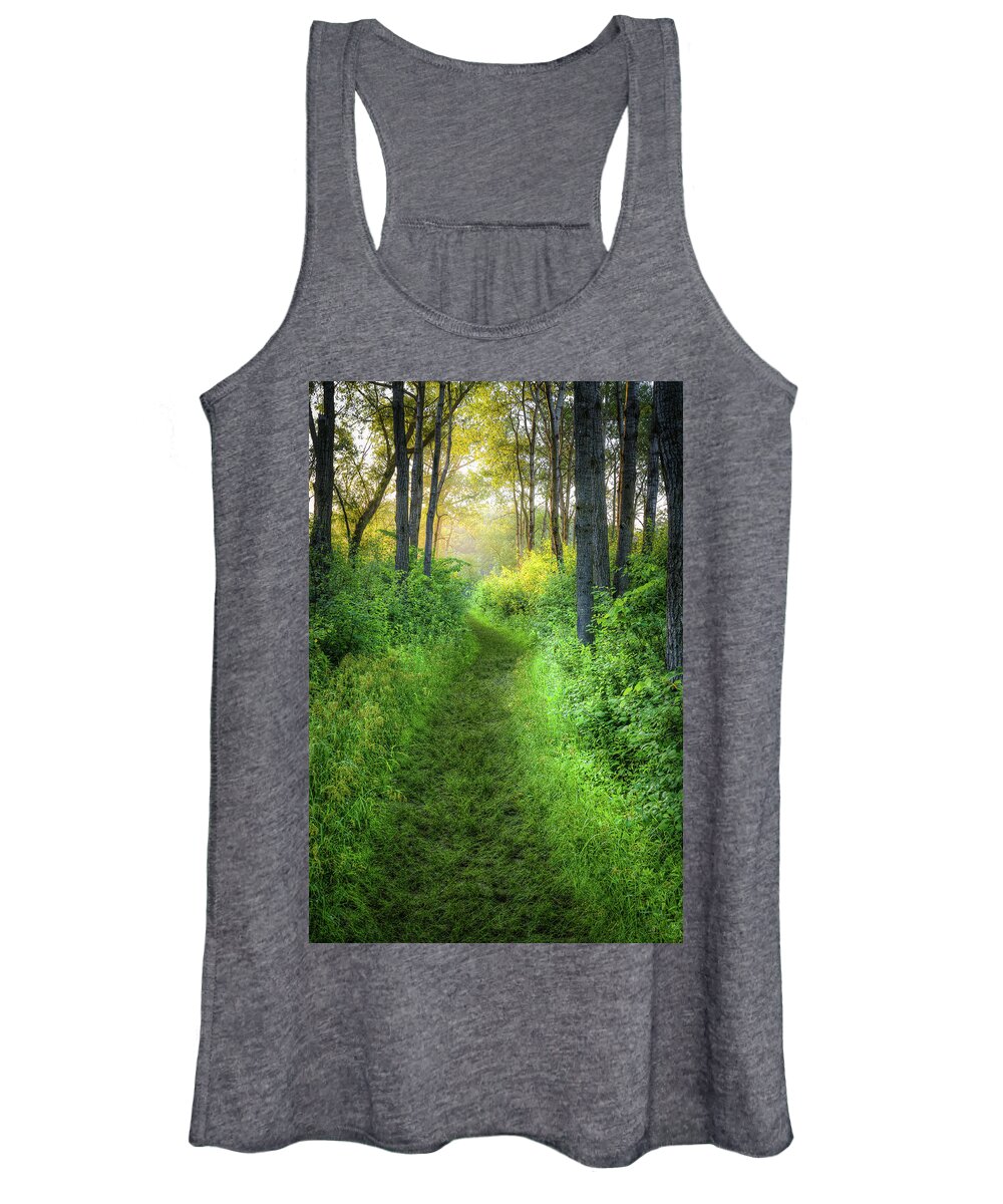 Path Women's Tank Top featuring the photograph Into the Light by Brad Bellisle