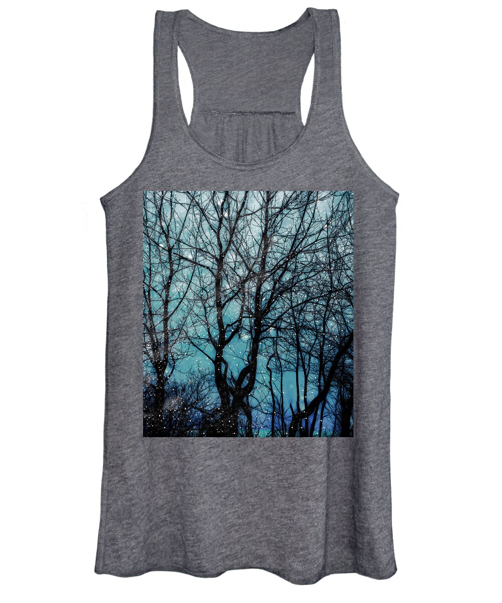 Branches Women's Tank Top featuring the digital art Into the Winter Night by Michele Cornelius