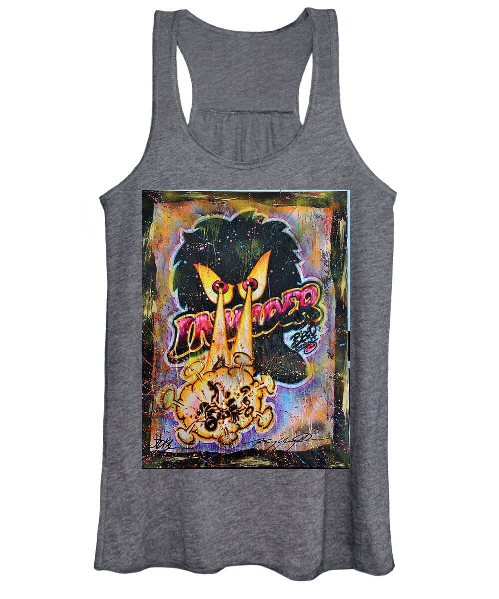  Women's Tank Top featuring the painting Invader Bitch Death Ray by Kenny Youngblood and JD Kline