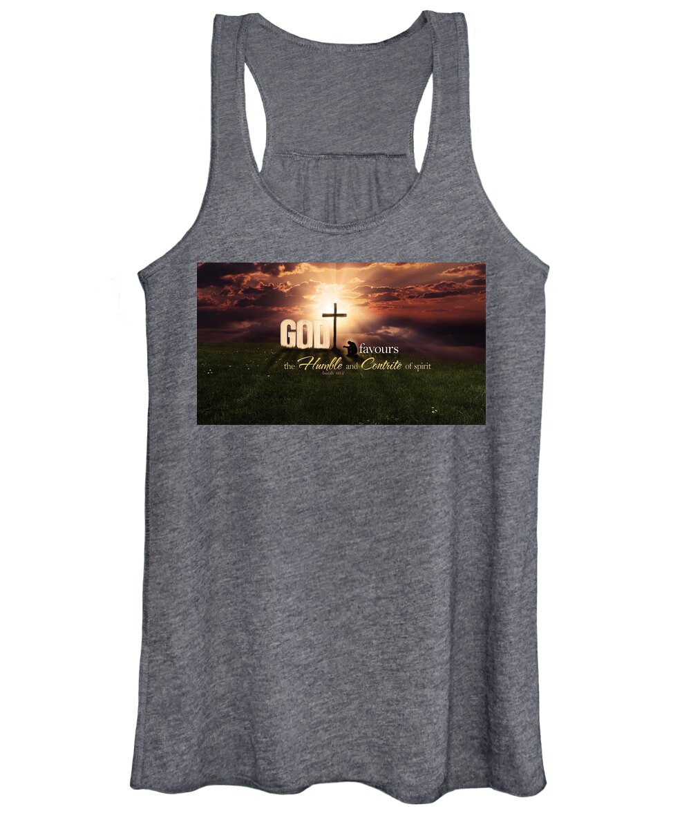  Women's Tank Top featuring the digital art Isaiah 66 verse 2 by Jorge Figueiredo