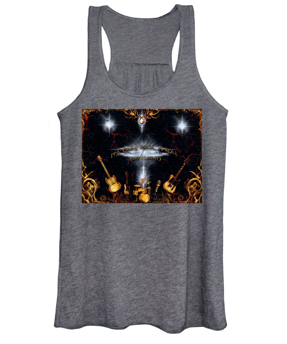 Rock And Roll Women's Tank Top featuring the digital art It's Only Rock And Roll by Michael Damiani