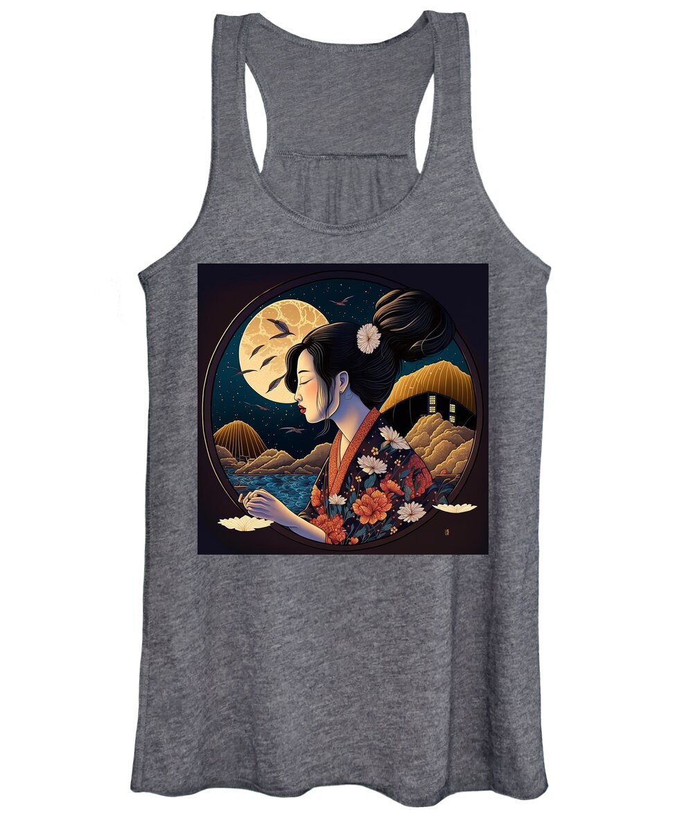 Quilling. Paper Craft Women's Tank Top featuring the mixed media Japan VIII by Jay Schankman