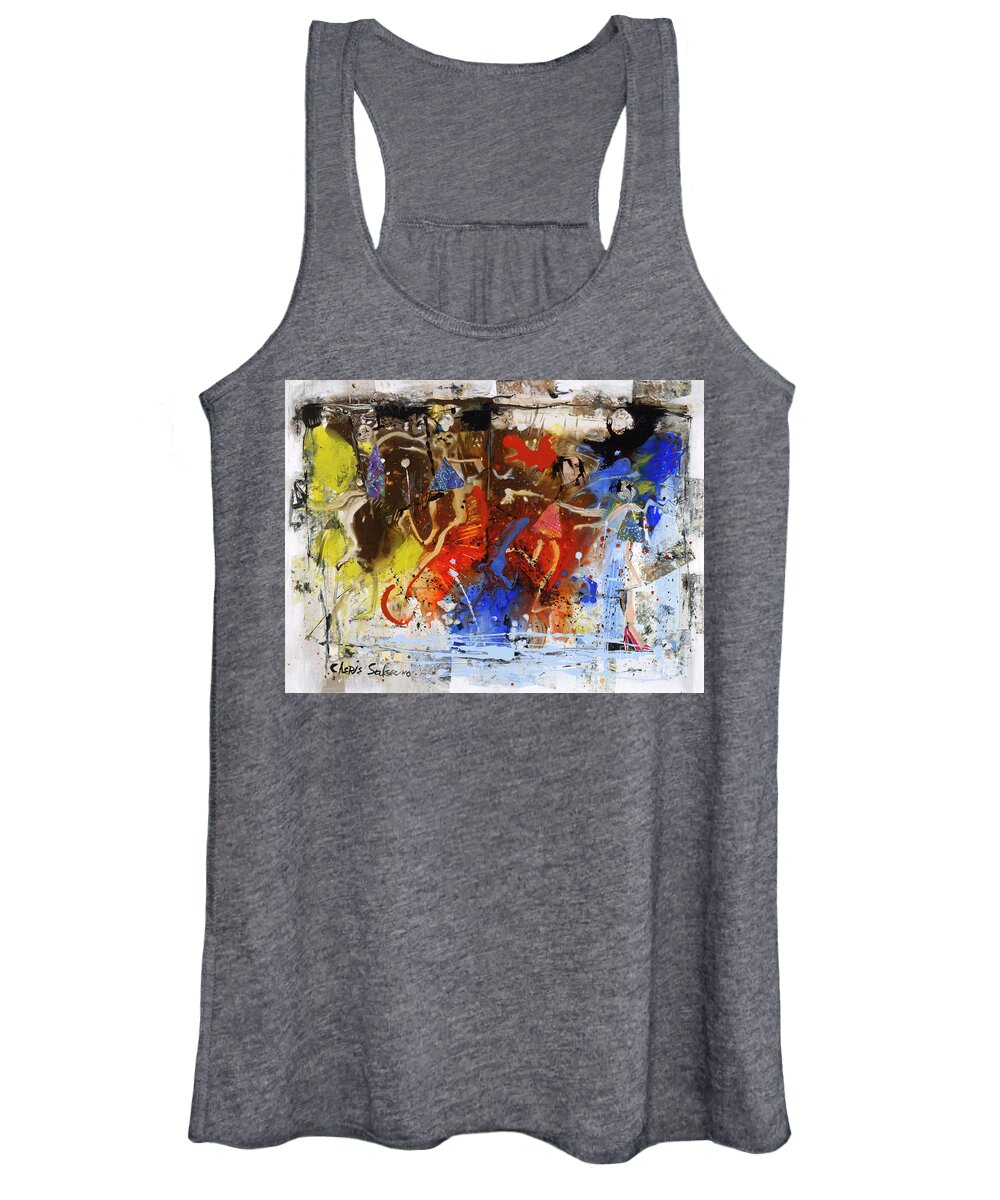 Jazz Women's Tank Top featuring the painting Jazz by Cherie Salerno