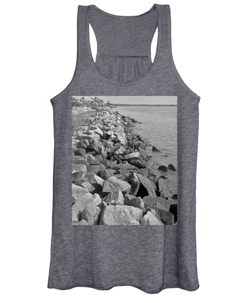 Rocks Women's Tank Top featuring the photograph Johnson Rocks, Gould's Inlet, 1986 by John Simmons