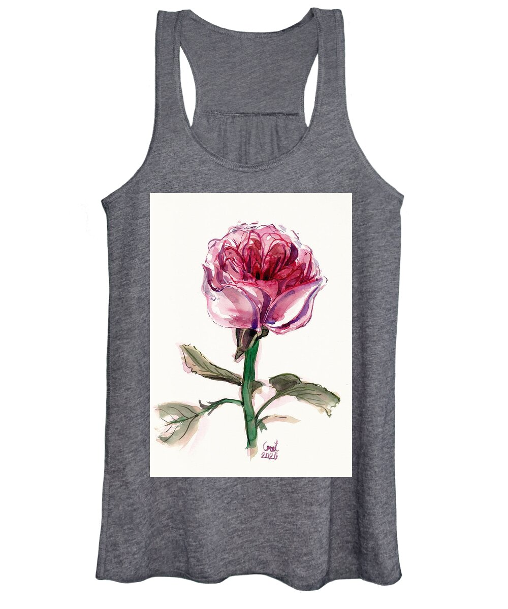 Flower Women's Tank Top featuring the painting Juliet Rose by George Cret