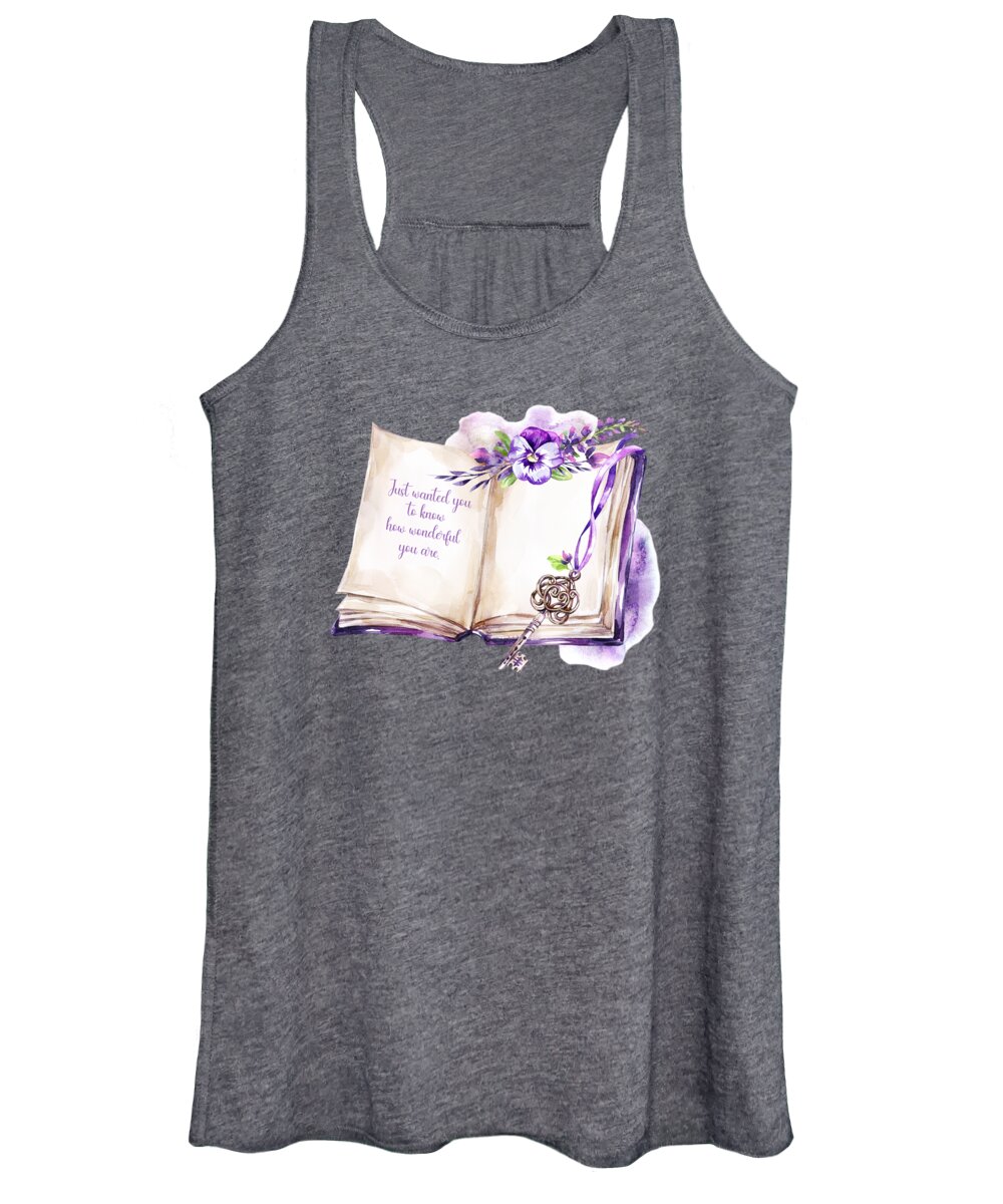 Wonderful Women's Tank Top featuring the mixed media Just wanted you to know how wonderful you are by Johanna Hurmerinta