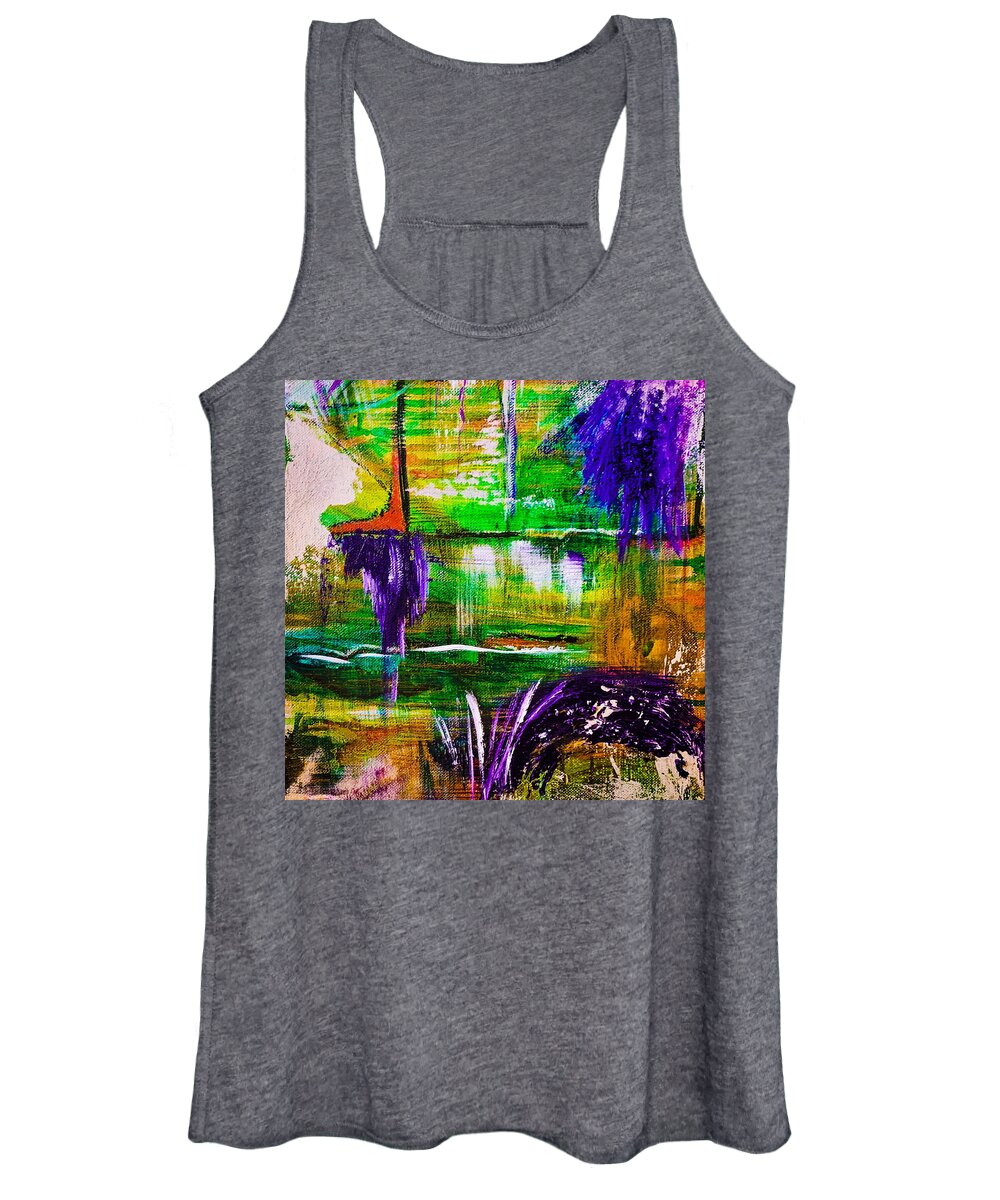 Acrylic Women's Tank Top featuring the mixed media Justin by Laura Jaffe