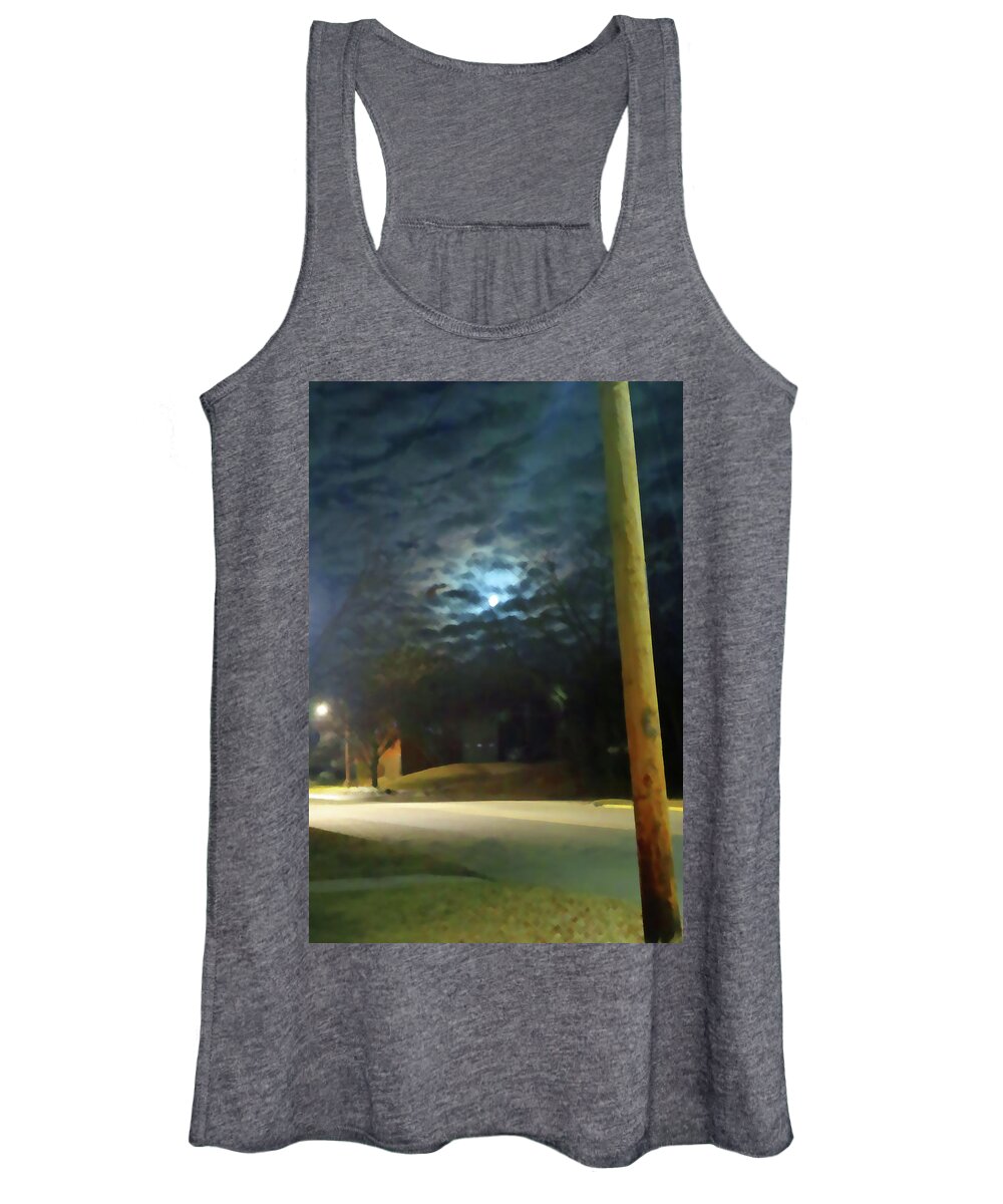 Lawrence Women's Tank Top featuring the photograph Kansas Moon3989 by Carolyn Stagger Cokley
