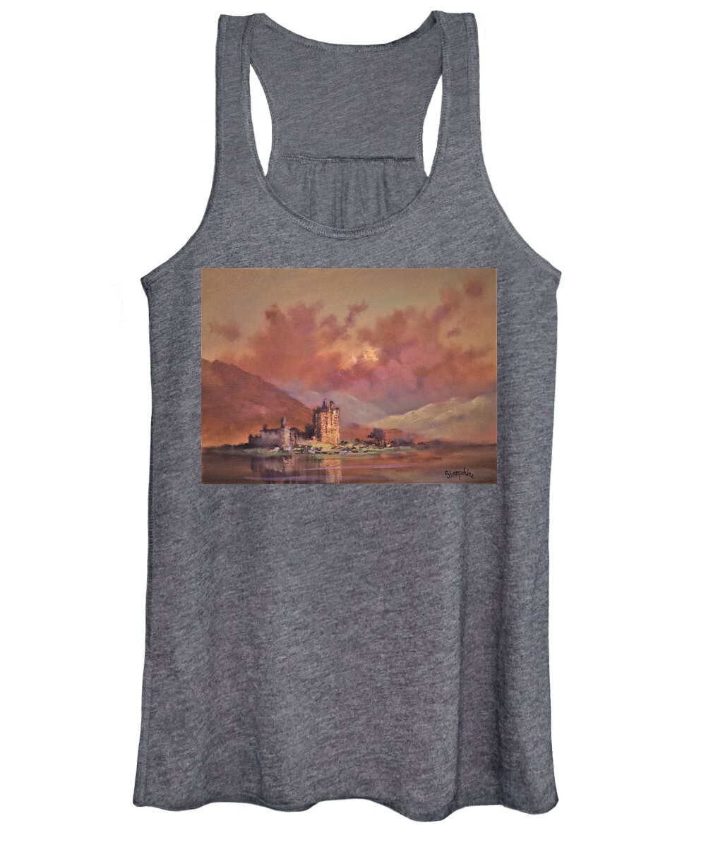 Scotland Women's Tank Top featuring the painting Kilchurn Castle by Tom Shropshire