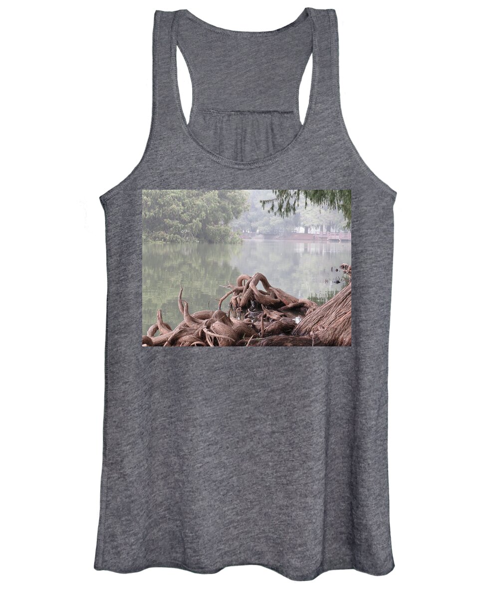  Women's Tank Top featuring the pyrography Knarlly Roots by Raymond Fernandez