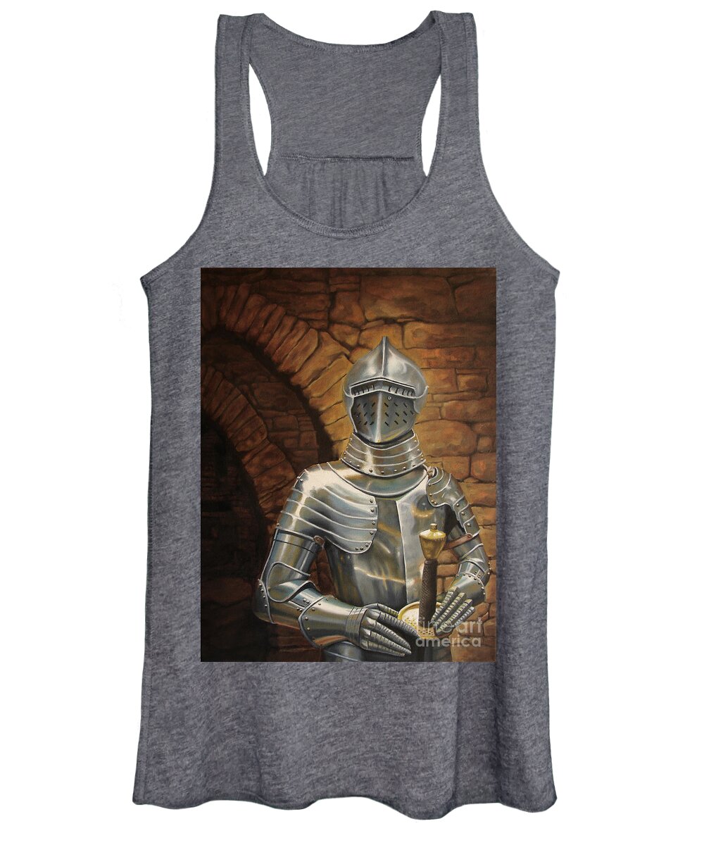 Knight Women's Tank Top featuring the painting Knight by Ken Kvamme