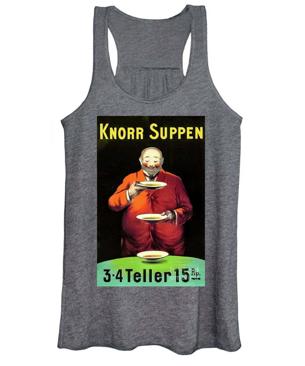 Advertising Women's Tank Top featuring the drawing Knorr Soup Poster 1934 by M G Whittingham