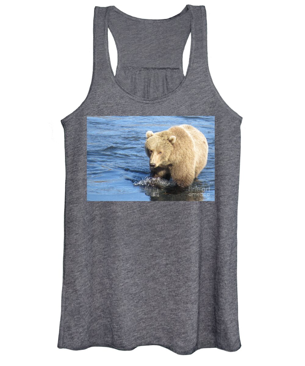 Action Women's Tank Top featuring the photograph Kodiak Bear by World Reflections By Sharon