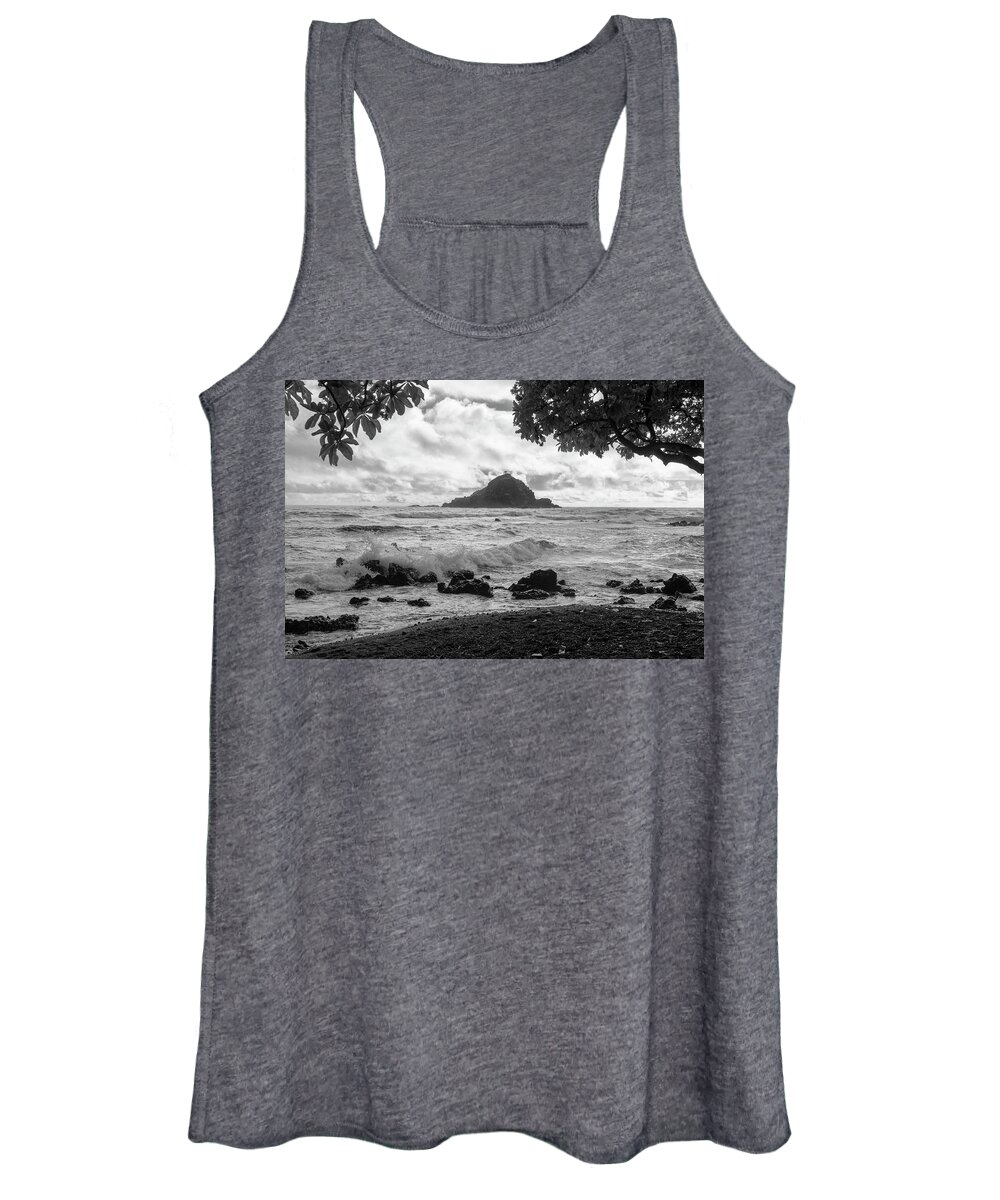 Hawaii Women's Tank Top featuring the photograph Koki Beach in Black and White by Betty Eich