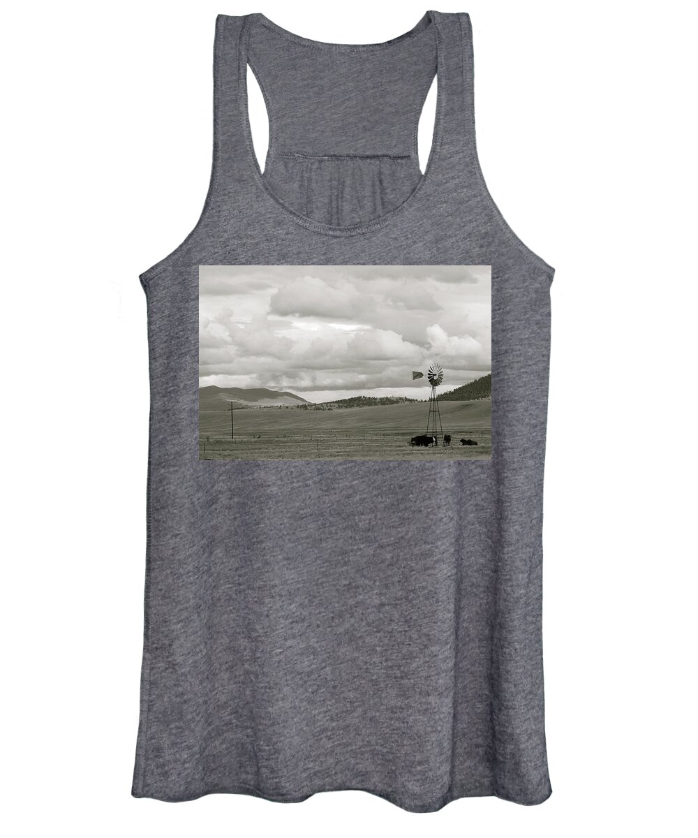 Black And White Women's Tank Top featuring the photograph Landscape 1 by Carol Jorgensen