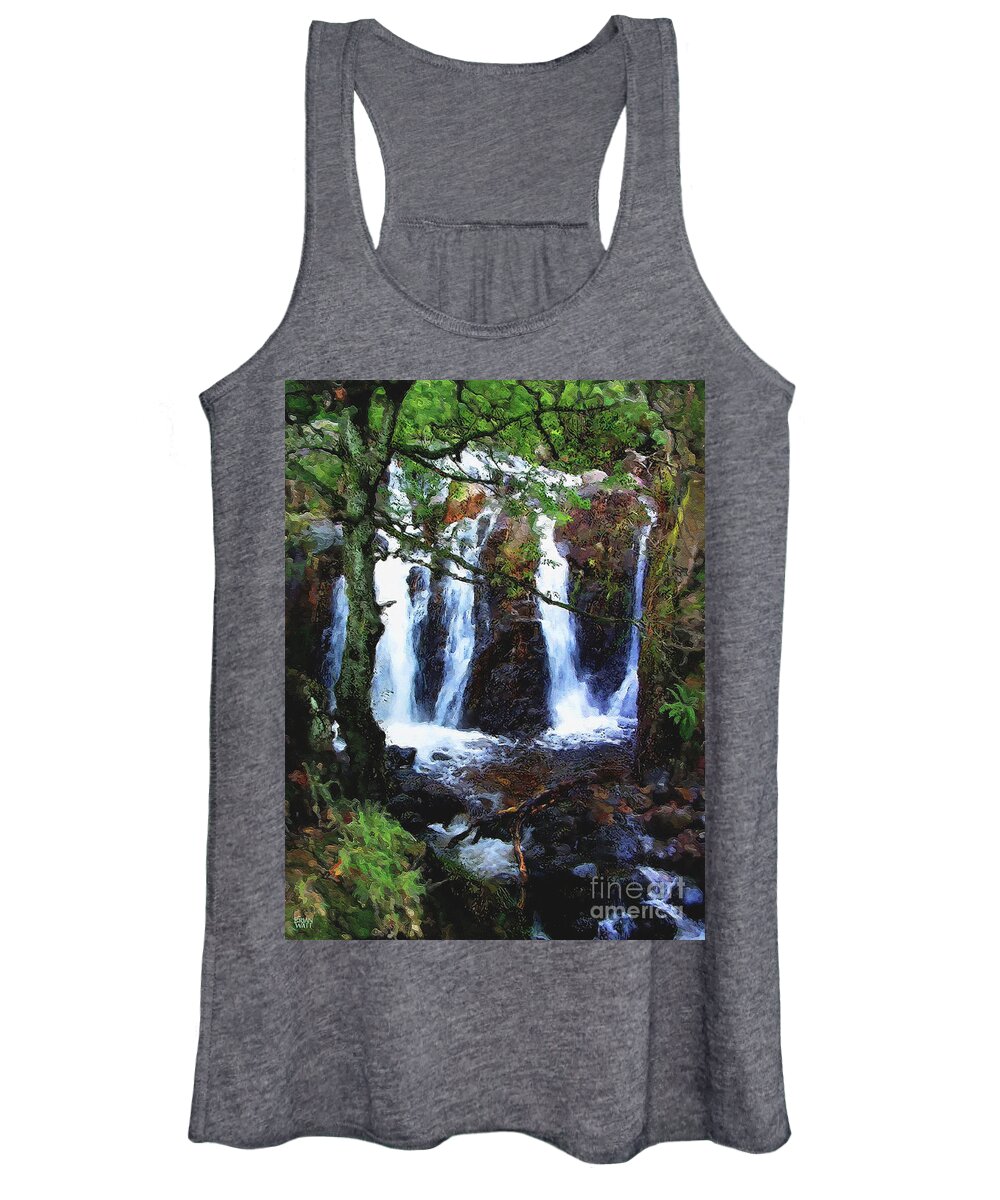 Lake District Women's Tank Top featuring the photograph Langdale Waterfall by Brian Watt