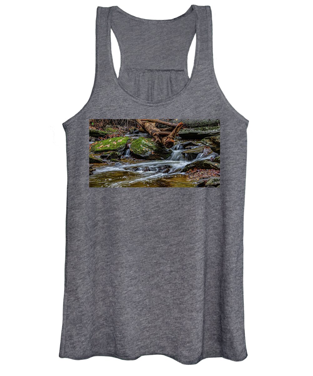 Creek Women's Tank Top featuring the photograph Lazy Babbling Creek by Brian Shoemaker