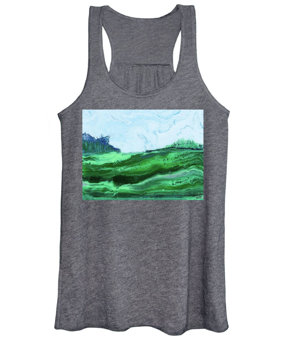 Landscape Women's Tank Top featuring the painting Learning Curve Landscape by Steve Shaw