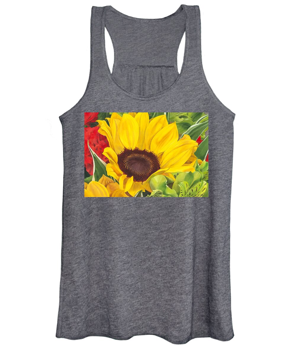 Flower Women's Tank Top featuring the painting Let Me Brighten Your Day by Espero Art