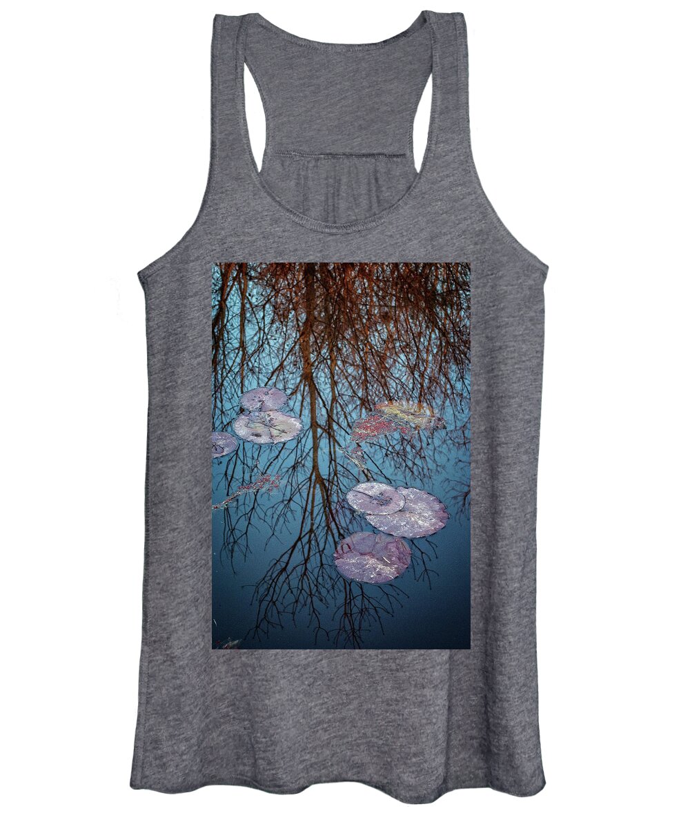 Nature Women's Tank Top featuring the photograph Lily Pads Among the Trees by George Taylor