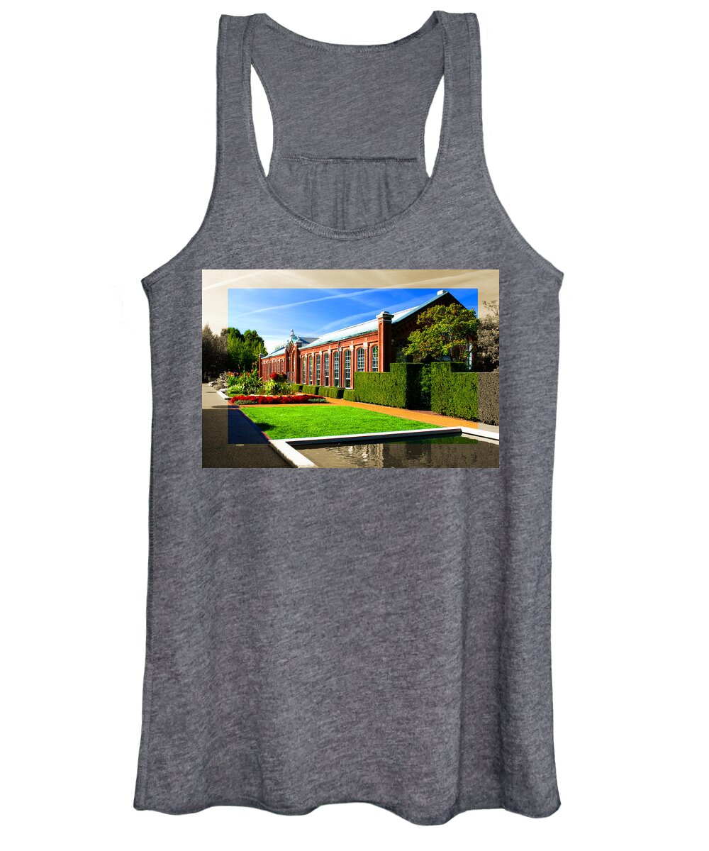 Architecture Women's Tank Top featuring the photograph Linnean House, Missouri Botanical Garden Landscape Duo by Patrick Malon