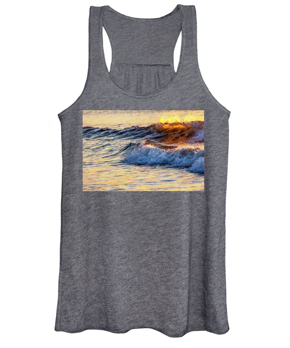 Seascape Women's Tank Top featuring the photograph Liquid Amber Seas by Ruth Crofts Photography
