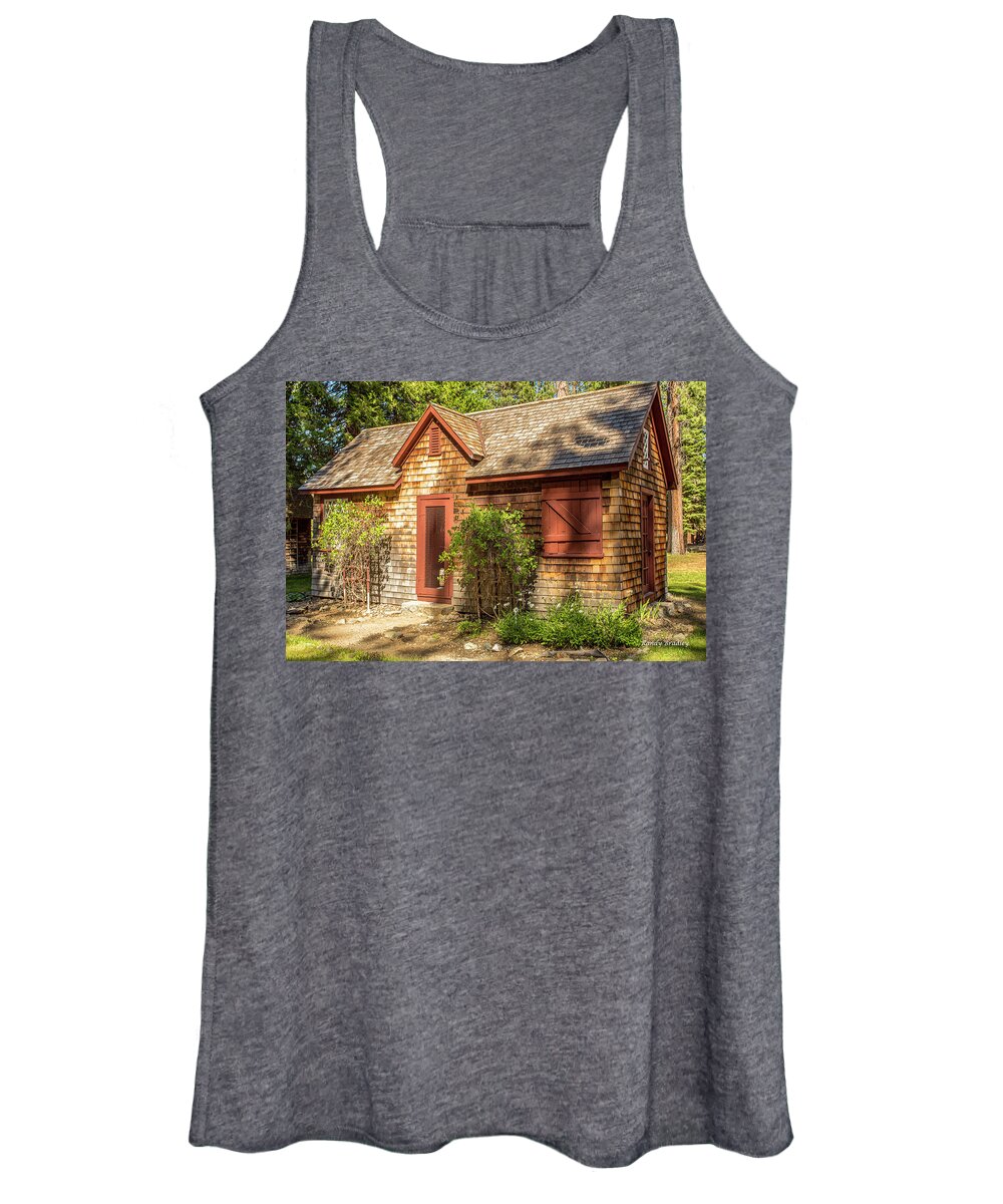 Cabin Women's Tank Top featuring the photograph Little cabin in the woods by Randy Bradley