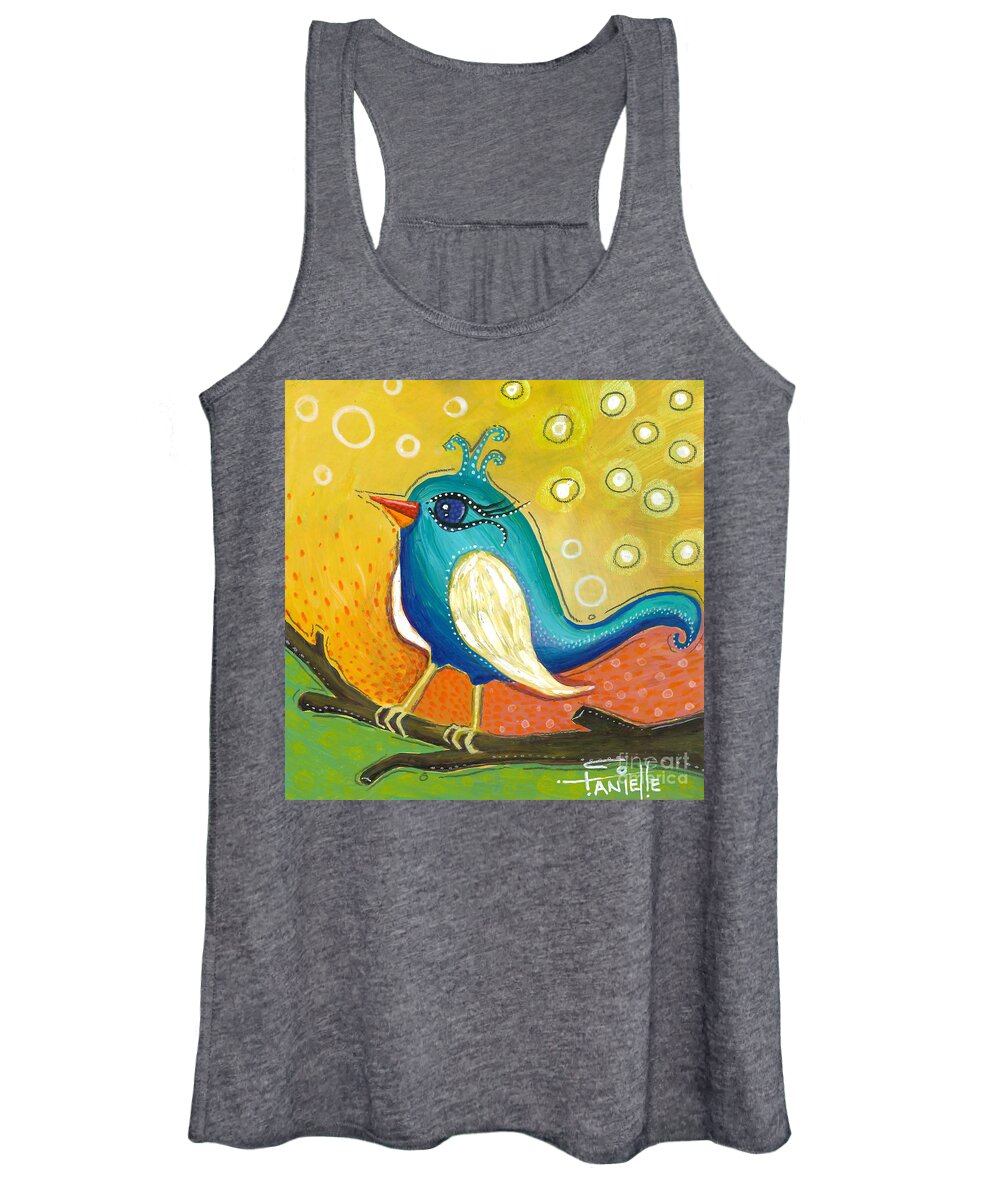 Jay Bird Women's Tank Top featuring the painting Little Jay Bird by Tanielle Childers