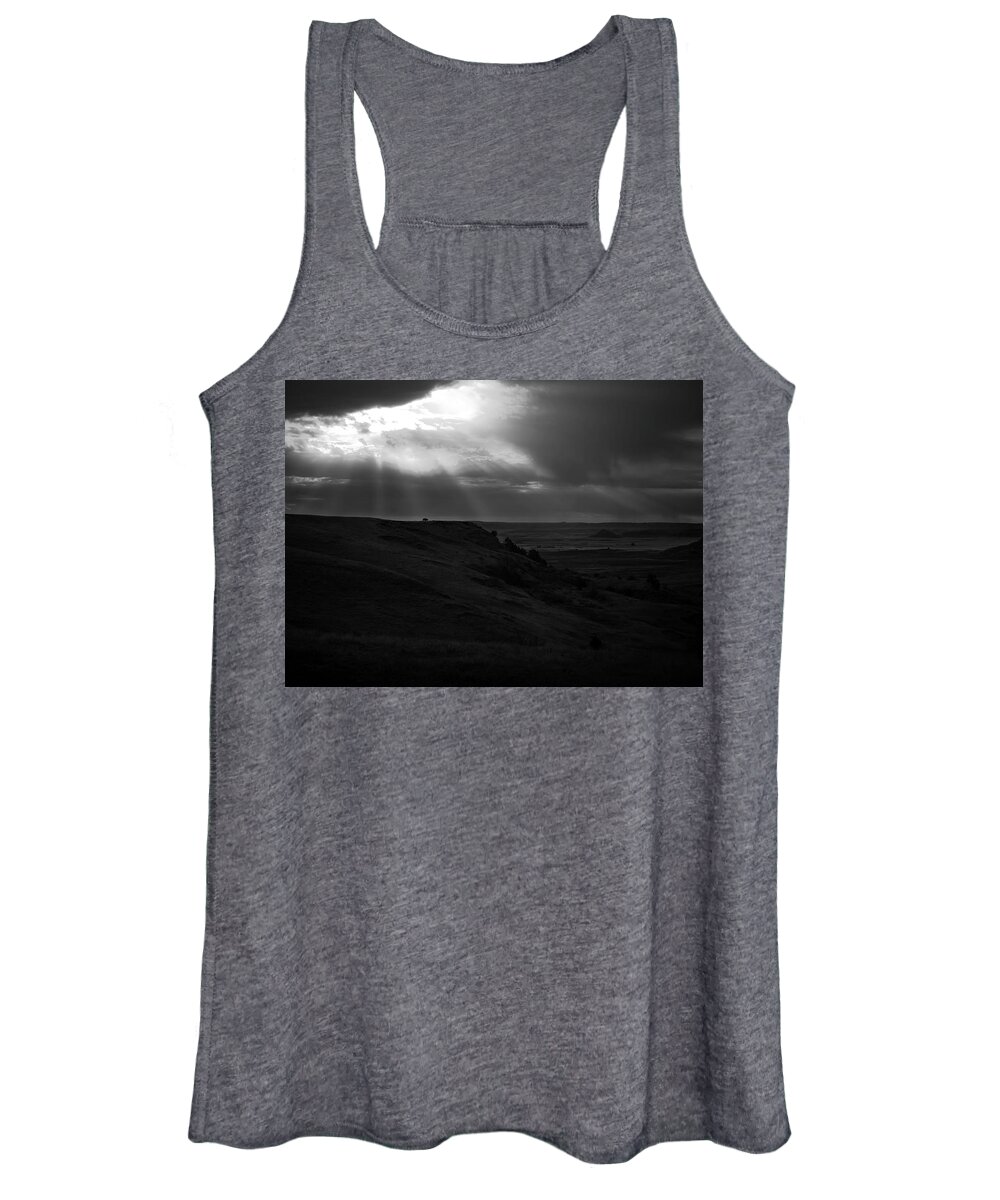 Lone Bison On Dramatic Landscape Women's Tank Top featuring the photograph Lone Bison On Dramatic Landscape by Dan Sproul