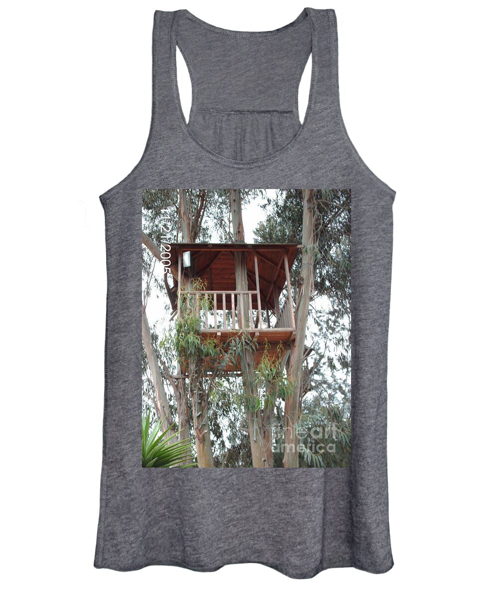 Trees Women's Tank Top featuring the photograph Lookout by Nancy Graham