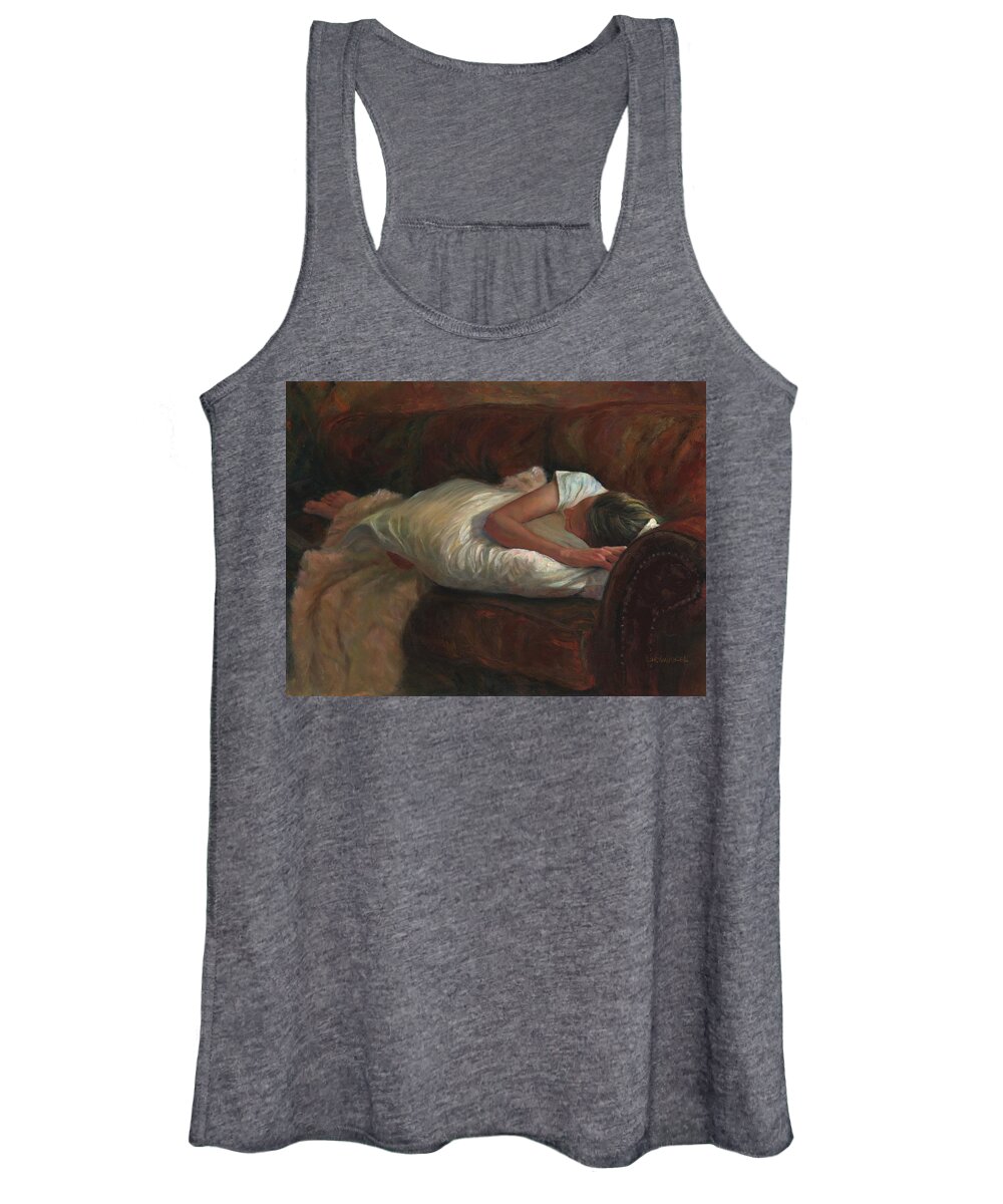 Oil Painting Women's Tank Top featuring the painting Lost Weekend by Susan Hensel